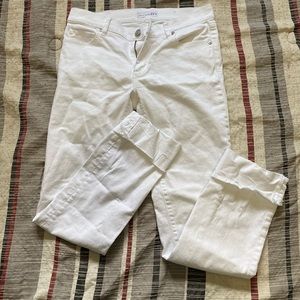 Loft White denim Distressed Hem